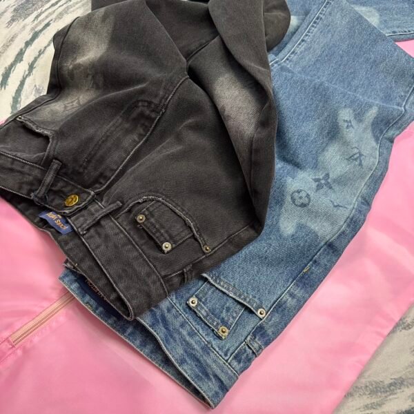 PRADA😍High-end quality assurance 👍Exclusive first 😘Tail light laser burnout denim pants (women's) - Image 9