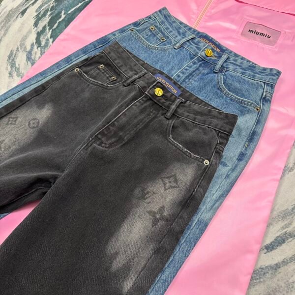 PRADA😍High-end quality assurance 👍Exclusive first 😘Tail light laser burnout denim pants (women's) - Image 7