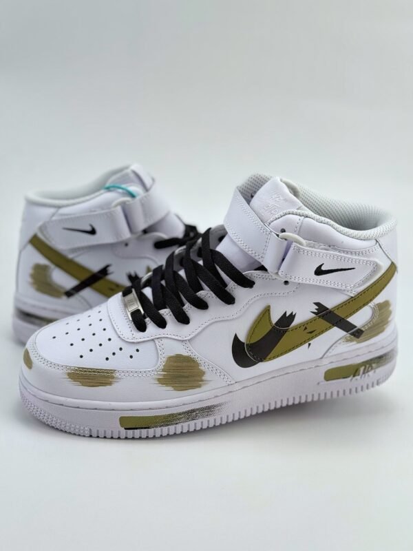 Nike Air Force 1 Mid 07 featured graffiti broken time triple hook white green - Image 2