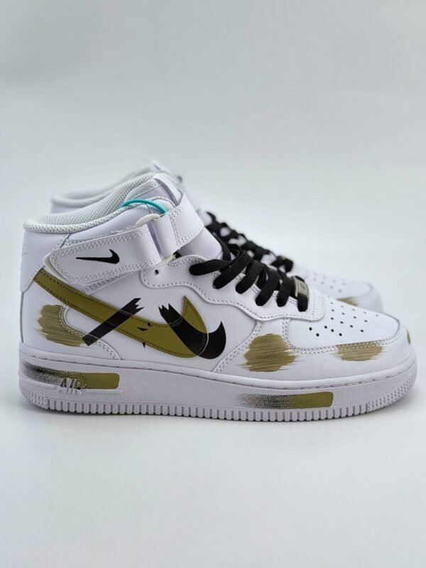 Nike Air Force 1 Mid 07 featured graffiti broken time triple hook white green - Image 3