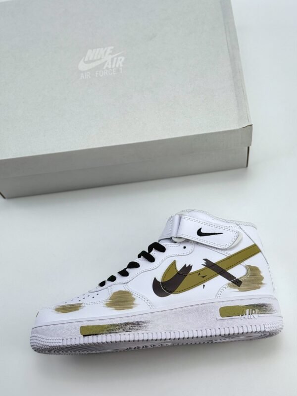 Nike Air Force 1 Mid 07 featured graffiti broken time triple hook white green - Image 4