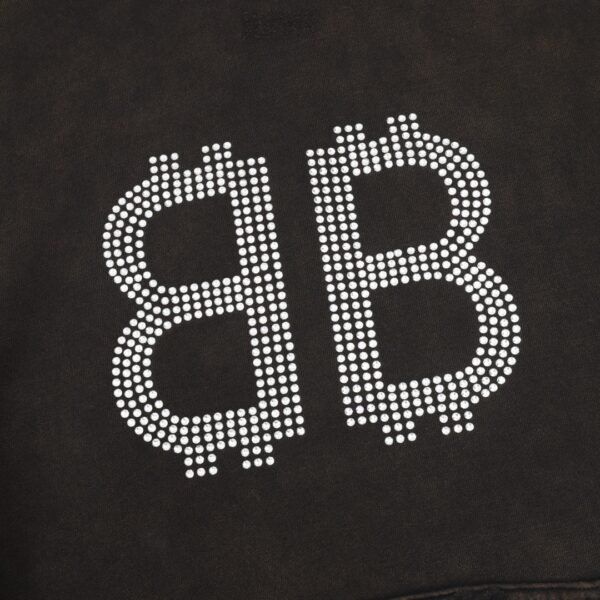 Balenciaga Double B Bitcoin Drilling Padded Hooded Sweatshirt - Image 7
