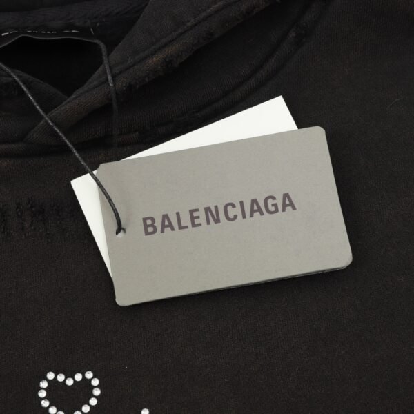 Balenciaga/Parisian family Crown diamond padded hooded sweatshirt - Image 5