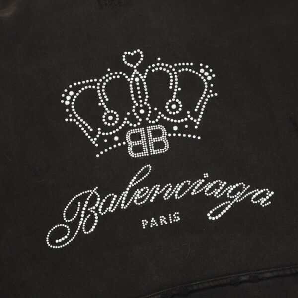 Balenciaga/Parisian family Crown diamond padded hooded sweatshirt - Image 6