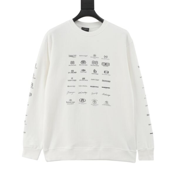 Balenciaga Classic all-over logo collection print crew neck sweater - Image 8