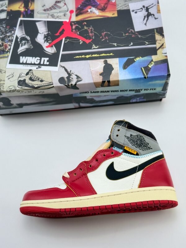 Air Jordan 1 Retro High x Union LA “Chicago Shadow” White Gray Red - Image 8