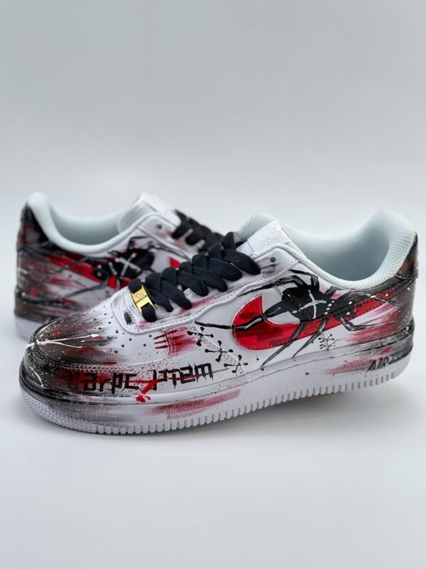 Nike Air Force 1 Low 07 Street Trend Splash Ink White Black Red