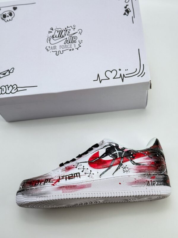 Nike Air Force 1 Low 07 Street Trend Splash Ink White Black Red - Image 8