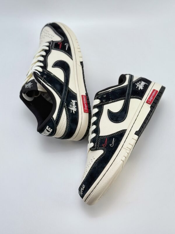 Nike SB Dunk Low x Supreme x Stussy Beige Black - Image 4