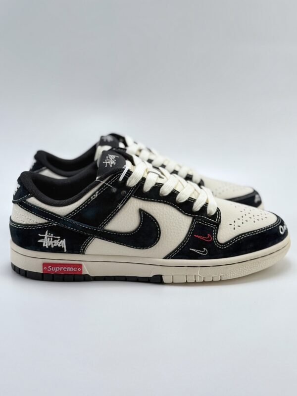 Nike SB Dunk Low x Supreme x Stussy Beige Black - Image 5