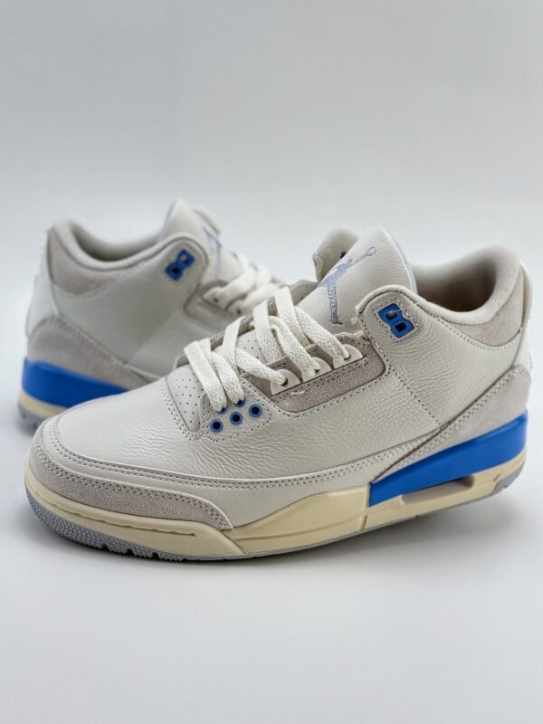 Air Jordan 3 retro retro white and blue Trendy Retro Basketball Shoes