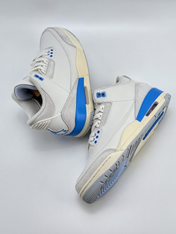 Air Jordan 3 retro retro white and blue Trendy Retro Basketball Shoes - Image 4
