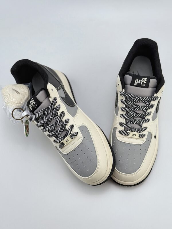 Nike Air Force 1 Low 07 x BAPE Beige Grey Black - Image 3