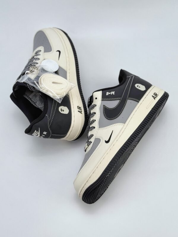 Nike Air Force 1 Low 07 x BAPE Beige Grey Black - Image 4