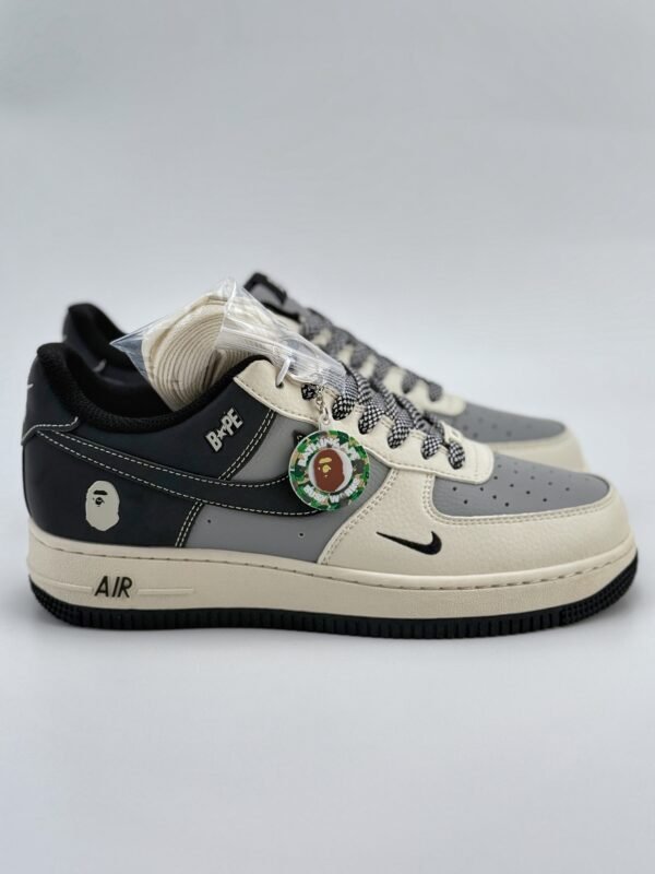 Nike Air Force 1 Low 07 x BAPE Beige Grey Black - Image 5