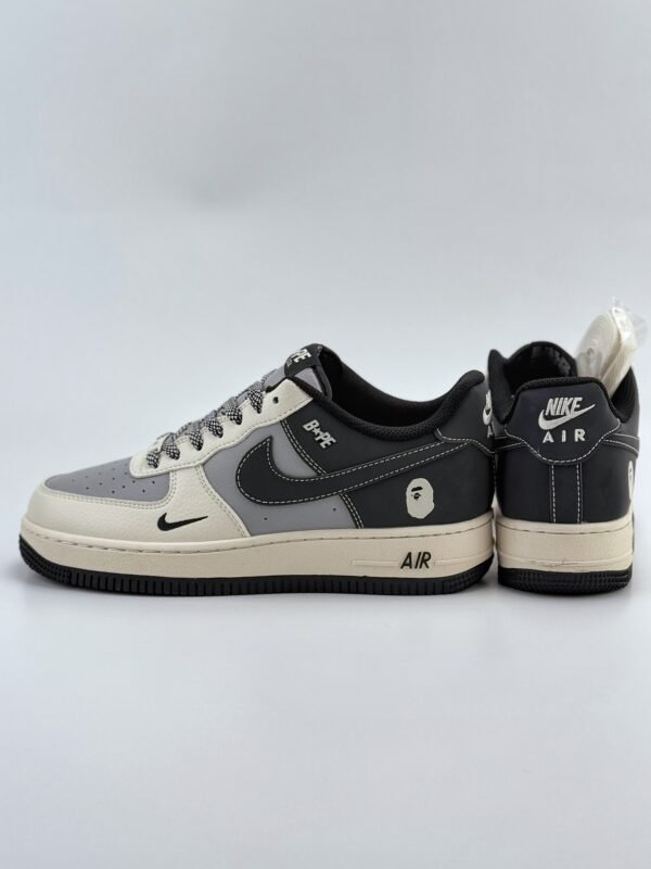Nike Air Force 1 Low 07 x BAPE Beige Grey Black - Image 6