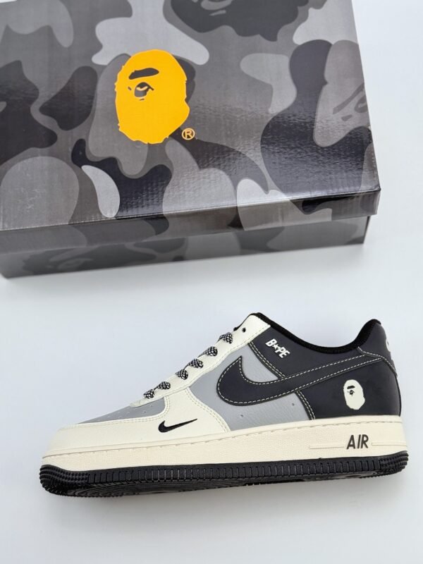 Nike Air Force 1 Low 07 x BAPE Beige Grey Black - Image 8