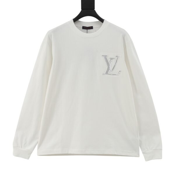 Louis Vuitton Chest Embossed Drilling Logo Long Sleeve T-Shirt - Image 10
