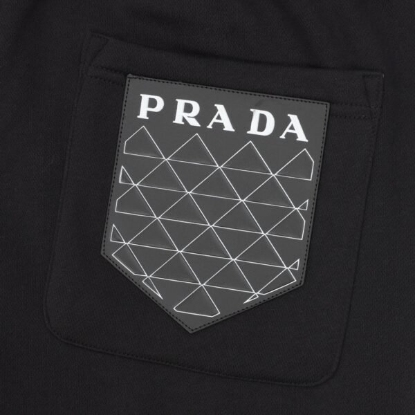 Prada 24Fw Leather Tagged Padded Trousers with Metal Triangle Label and Back Pockets - Image 8