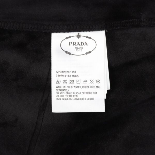 Prada 24Fw Leather Tagged Padded Trousers with Metal Triangle Label and Back Pockets - Image 4