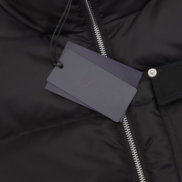 Prada PRD Nylon Logo Flap Pocket Stand Collar Down Jacket - Image 3