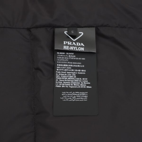 Prada PRD Nylon Logo Flap Pocket Stand Collar Down Jacket - Image 7