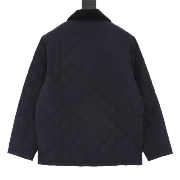 Prada 24Fw Corduroy Collar Triangle Label Lattice Cotton Jacket - Image 9