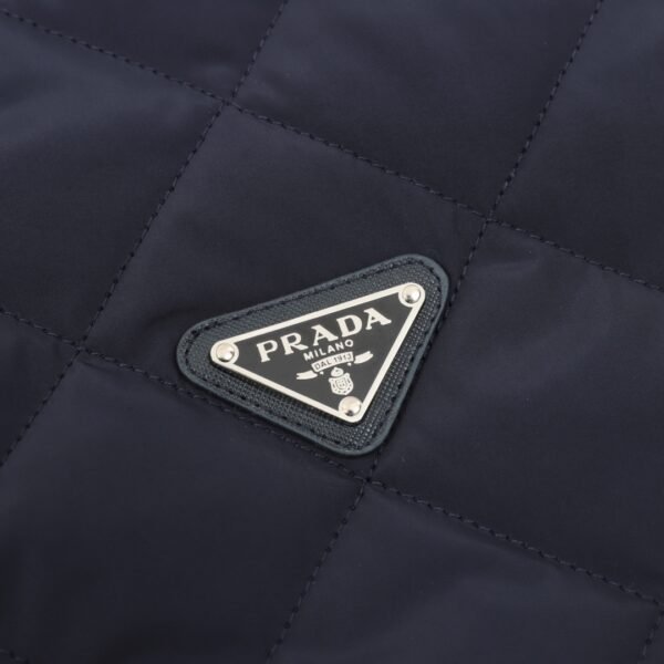 Prada 24Fw Corduroy Collar Triangle Label Lattice Cotton Jacket - Image 3