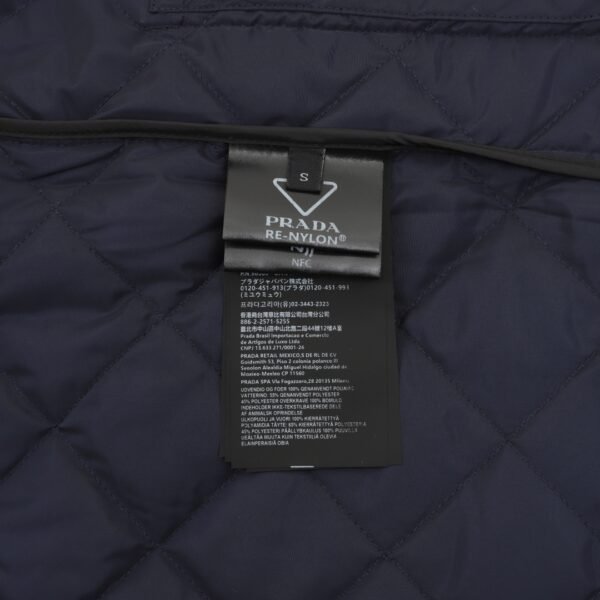 Prada 24Fw Corduroy Collar Triangle Label Lattice Cotton Jacket - Image 8