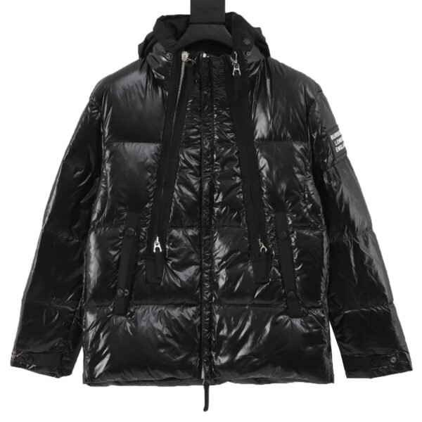 Burberry Patent Leather Glossy 3-Zip Down Jacket - Image 4