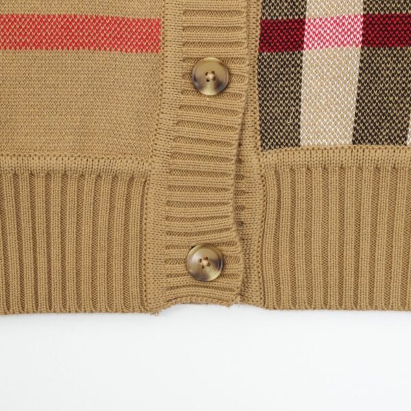 Burberry Striped Plaid Jacquard Knit Sweater Cardigan - Image 7