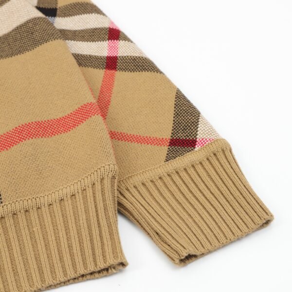 Burberry Striped Plaid Jacquard Knit Sweater Cardigan - Image 8