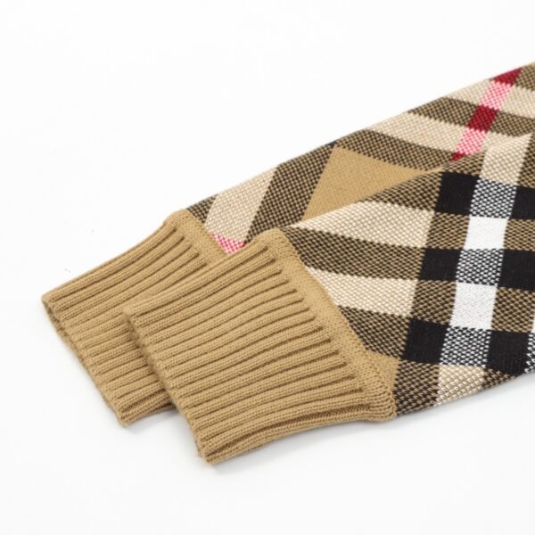 Burberry Striped Plaid Jacquard Knit Sweater Cardigan - Image 4