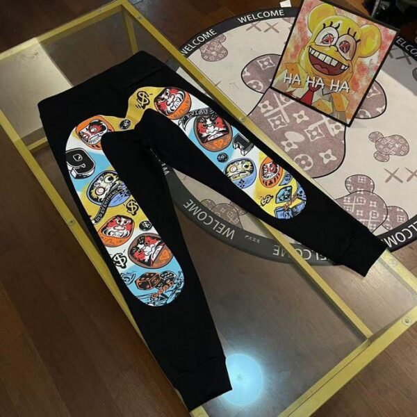 2024 New EV Afro Men's Money Dharma Big M Print Sweatpants Casual Pants - Image 7