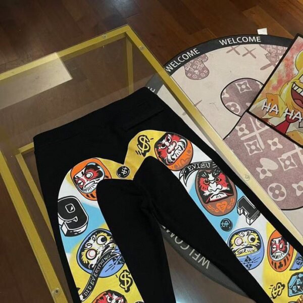 2024 New EV Afro Men's Money Dharma Big M Print Sweatpants Casual Pants - Image 2