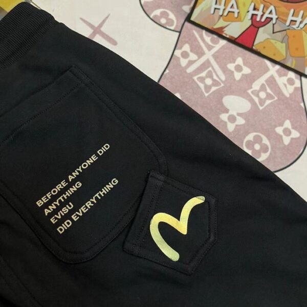 2024 Fall and Winter New EV Fukujin Men's Pants Wave Brocade Embroidery Big M Print Letter Casual Sweatpants - Image 10