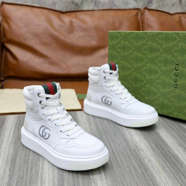 Gucci High Top Shoes/White - Image 5