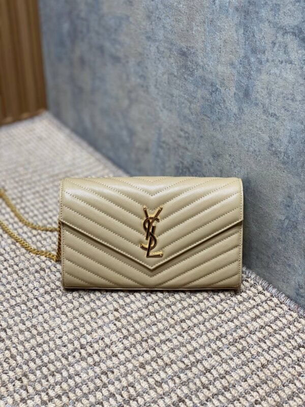 YSL Saint Laurent hot models top caviar ball pattern original single replica peut être utilisé comme pochette peut être utilisé comme sac à bandoulière à l'intérieur 20 card size : 22.5 * 14 * 4 code 360452 - Image 4