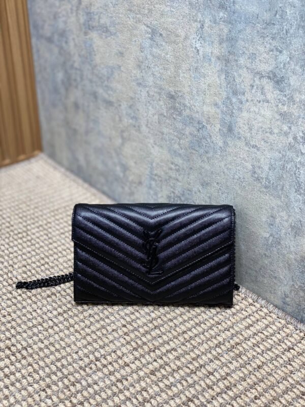 YSL Saint Laurent hot models top caviar ball pattern original single replica peut être utilisé comme pochette peut être utilisé comme sac à bandoulière à l'intérieur 20 card size : 22.5 * 14 * 4 code 360452 - Image 5
