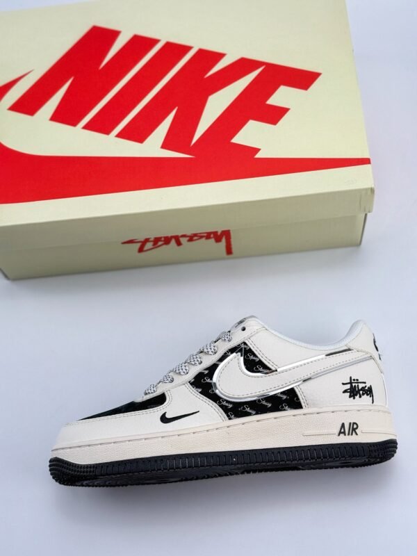 Nike Air Force 1 Low 07 x Stussy White Black - Image 8