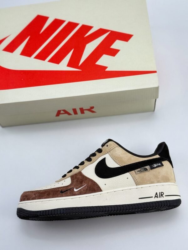 Nike Air Force 1 Low 07 x The North Face x Stussy Brown-yellow-black - Image 8