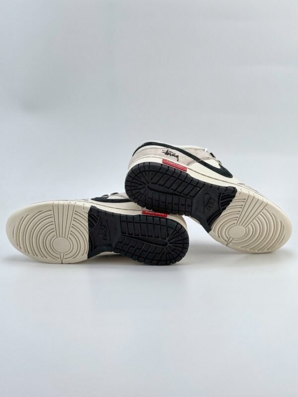 Nike SB Dunk Low x Stussy x Supreme Beige White Black - Image 7