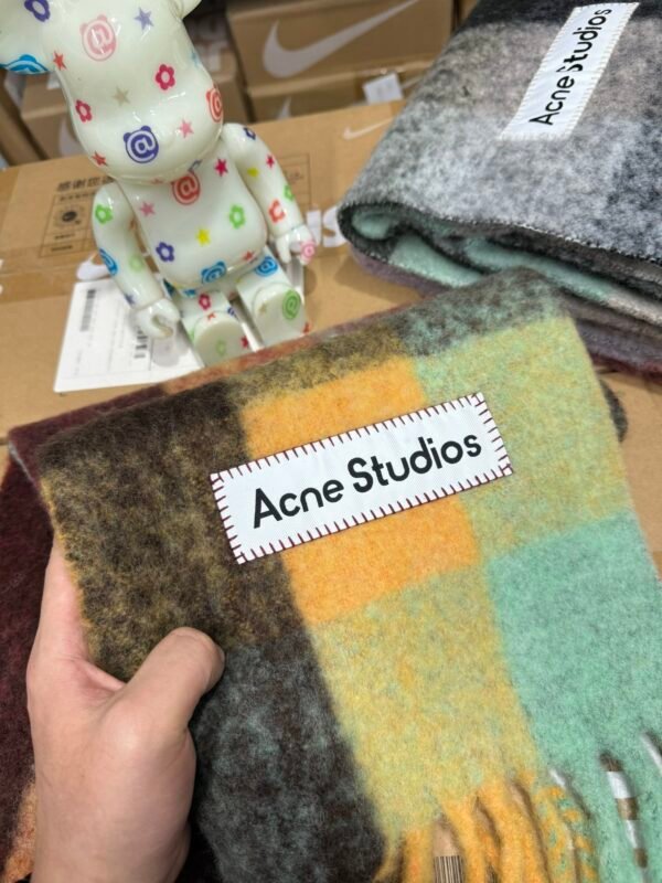 Acne Studios Narrow Tasseled Pom Pom Scarf - Image 10
