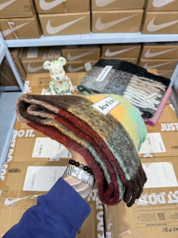 Acne Studios Narrow Tasseled Pom Pom Scarf - Image 4