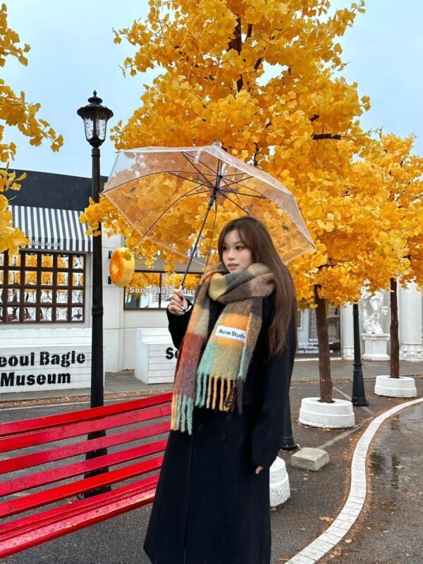 Acne Studios Narrow Tasseled Pom Pom Scarf - Image 3