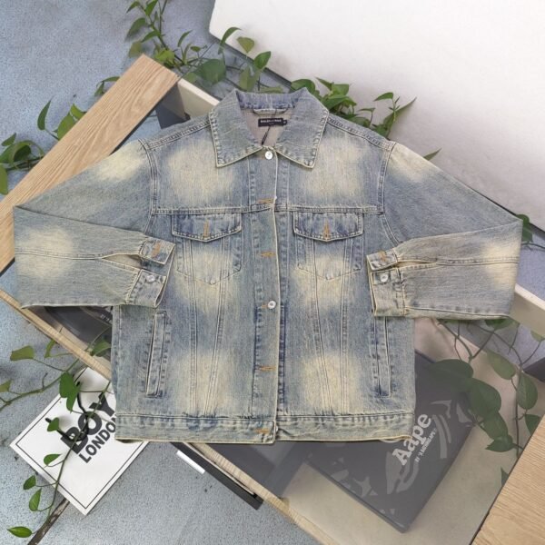 Parisian House Rhinestone Letter Casual Couple Denim Jacket Jacket
