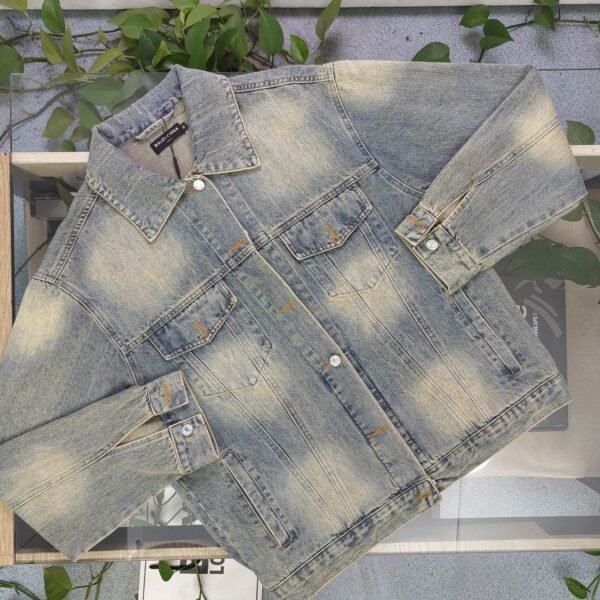 Parisian House Rhinestone Letter Casual Couple Denim Jacket Jacket - Image 4