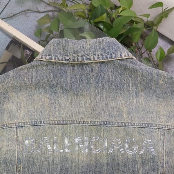 Parisian House Rhinestone Letter Casual Couple Denim Jacket Jacket - Image 5