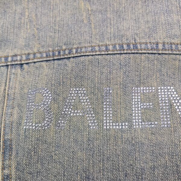 Parisian House Rhinestone Letter Casual Couple Denim Jacket Jacket - Image 6
