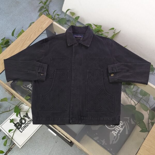 Louis Vuitton Pocket Steel Embossed Couple's Denim Jacket Jacket
